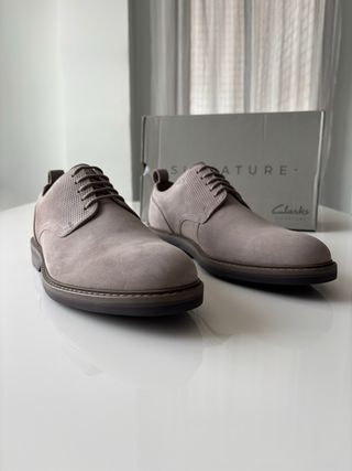 Zapatos Clarks Hombre Piel Gris Nuevos
