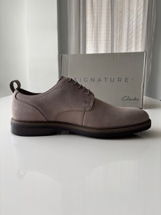 Zapatos Clarks Hombre Piel Gris Nuevos