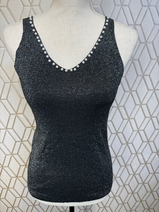 Top tirantes con brillos y pedrería