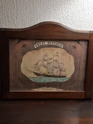 2 Cuadros Grandes Veleros con marcos de madera.