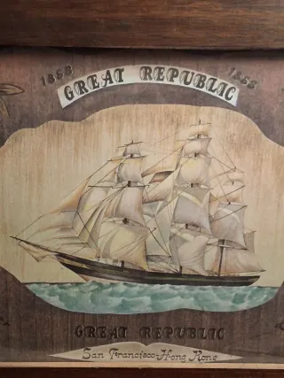 2 Cuadros Grandes Veleros con marcos de madera.