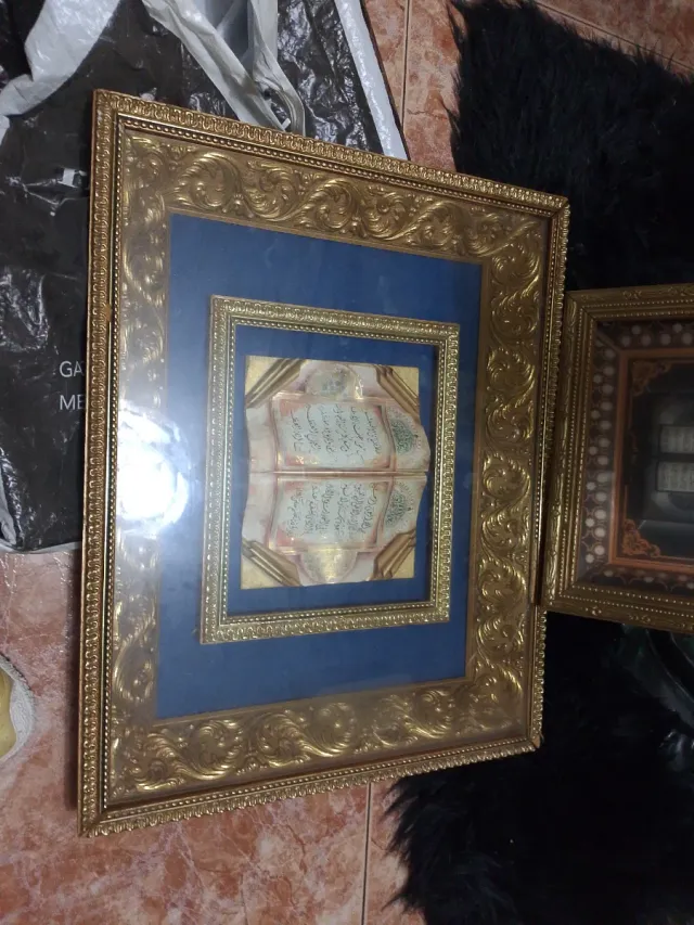 Lote 2 Cuadros Decorativos Dorados