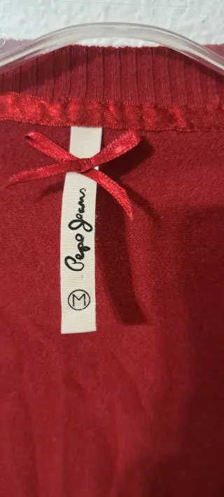 Cárdigan Pepe Jeans Rojo Manga Abullonada