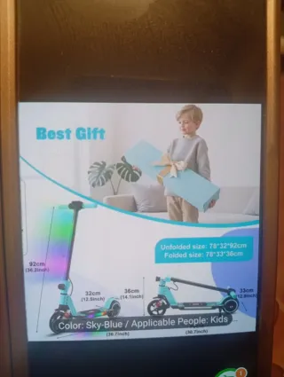 Patinete eléctrico para niños de 6 a 12 años