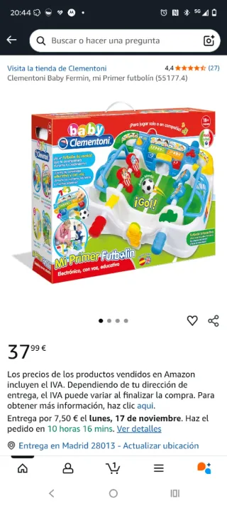 Futbolín Clementoni Baby Fermin