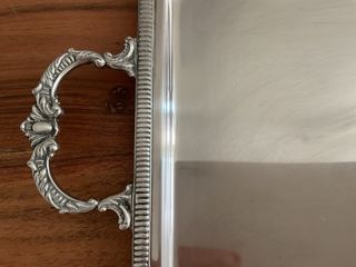 Bandeja de alpaca decorativa 39 cm x 23 cm