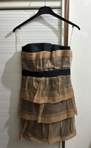 Max & Co Abito Seta Beige Nero