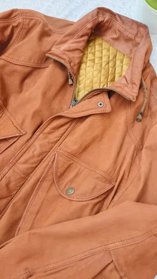 Giubbotto vera pelle uomo marrone-Taglia 54