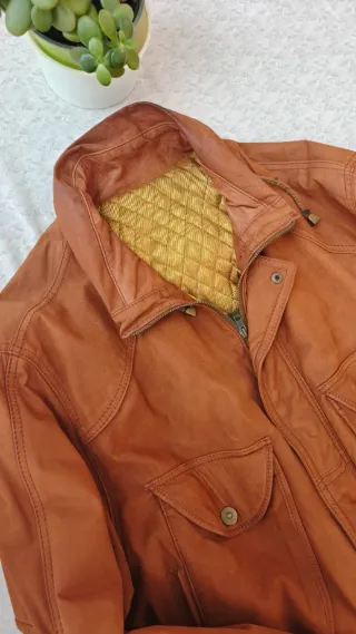 Giubbotto vera pelle uomo marrone-Taglia 54