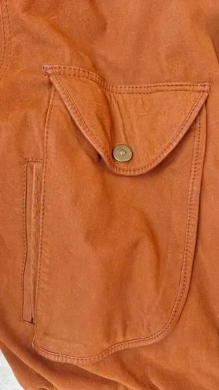 Giubbotto vera pelle uomo marrone-Taglia 54