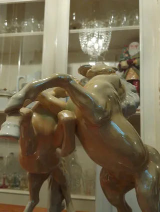 Statua cavalli in ceramica