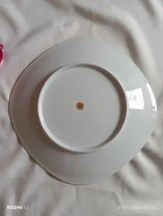 Piatto vintage quadrato porcellana decoro  floreal