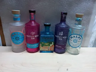 5 Bottiglie Vuote di Gin Malfy, Whitley Neill, Por