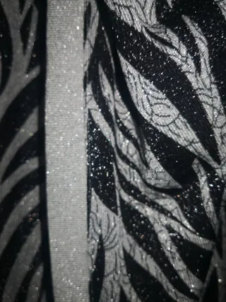 Chaqueta fiesta negra y plata sin botones no envio