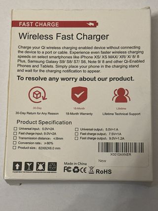 Cargador Inalámbrico Rápido se incluye cable