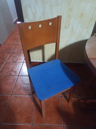 Mesa comedor extensible sobre de cristal y 6 silla