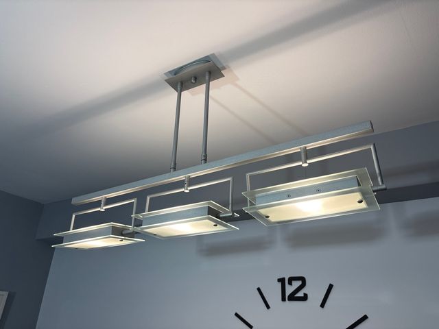 2 Lámparas,colgante moderna metal y cristal