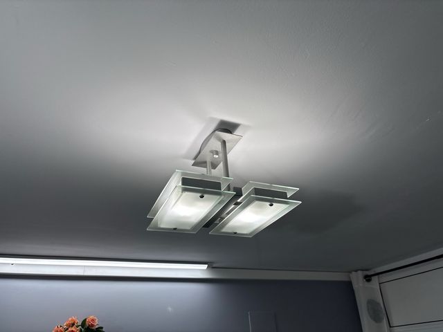 2 Lámparas,colgante moderna metal y cristal