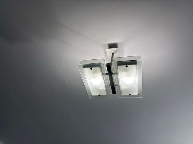 2 Lámparas,colgante moderna metal y cristal