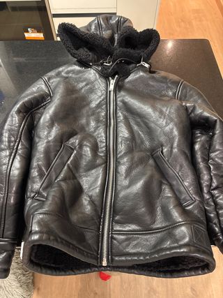 Chaqueta Zara Cuero Negra Talla M