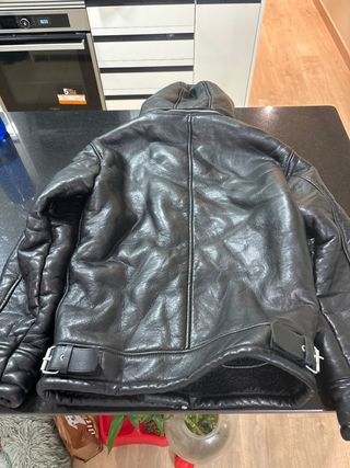 Chaqueta Zara Cuero Negra Talla M