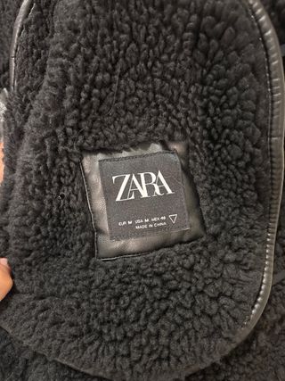 Chaqueta Zara Cuero Negra Talla M