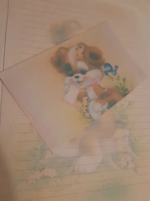 Hojas de carta y sobre vintage 90s