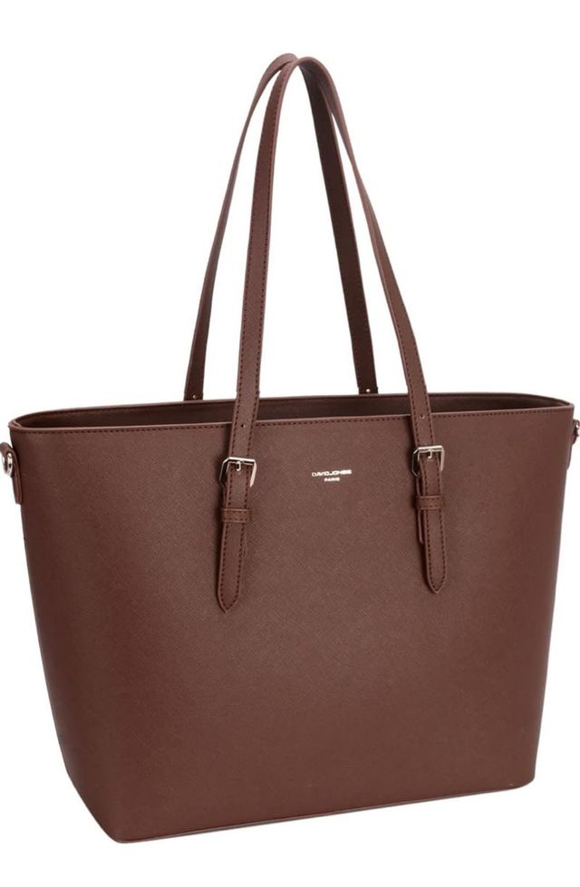 Bolso Grande Marrón Oscuro DAVID JONES Piel