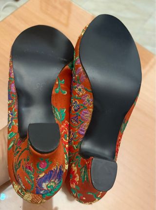 ZAPATOS DE FALLERA O BAILE TALLA 35 COLOR NARANJA