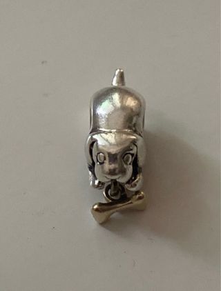 Chamilia Charm Perro con Hueso Oro Plata