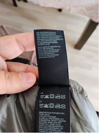 Parka Tommy Hilfiger Plumas Talla XL Negra/Gris