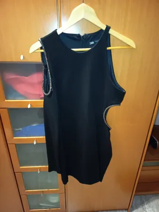 Vestido fiesta Zara negro talla L