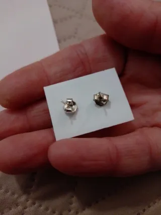 Pendientes perla y osito plata