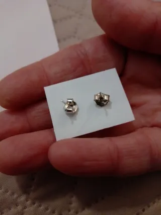 Pendientes perla y osito plata