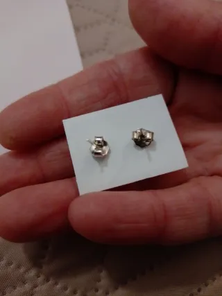 Pendientes perla y osito plata