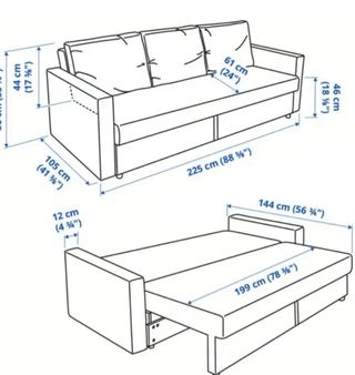 Sofá Cama 3 Plazas Ikea Friheten Negro