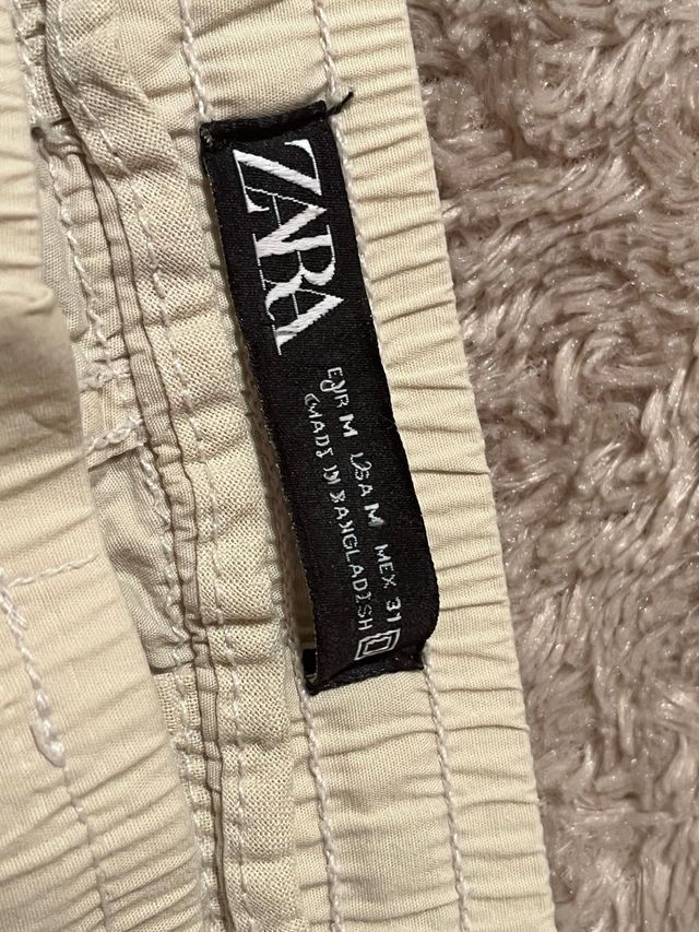 Pantalón Zara Hombre Talla M Beige Verano