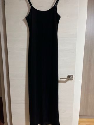 Vestido largo negro terciopelo