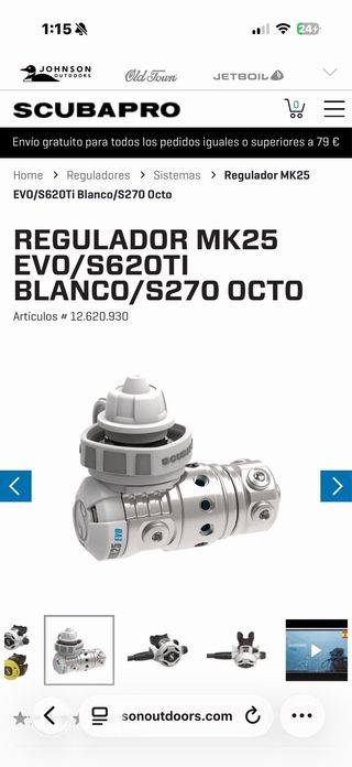 Pack Regulador Scubapro MK25 EVO/S620Ti Blanco