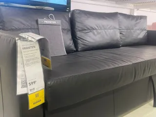 Sofá Cama Ikea Negro Piel Sintética