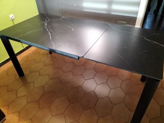 Mesa comedor negra ceramico extensible
