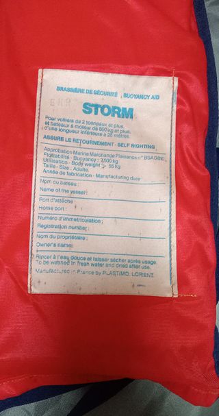 Chaleco ayuda flotabilidad PLASTIMO 75N