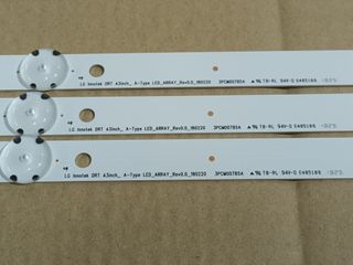 LG43UK6400PLF, KIT 3 TIRAS LED, NUEVAS (ref,110)