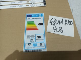LG43UK6400PLF, KIT 3 TIRAS LED, NUEVAS (ref,110)