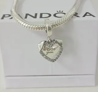 Charm Colgante Doble Corazón & Perro.