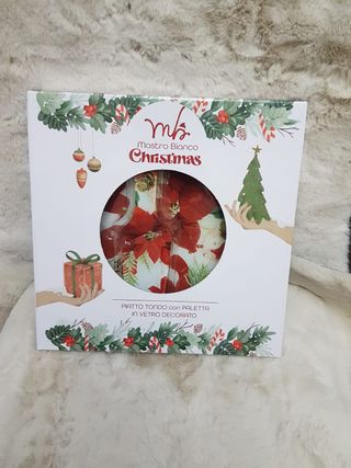 Piatto Tondo Natalizio in Vetro con paletta