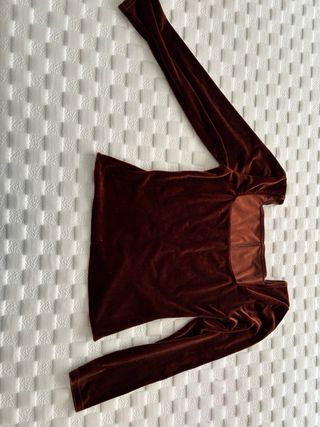 Top Terciopelo Marrón Manga Larga