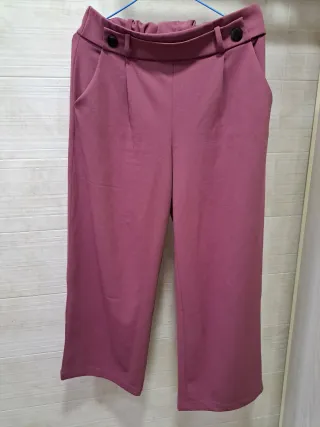 Pantalón tela rosa malva