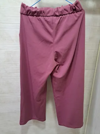Pantalón tela rosa malva