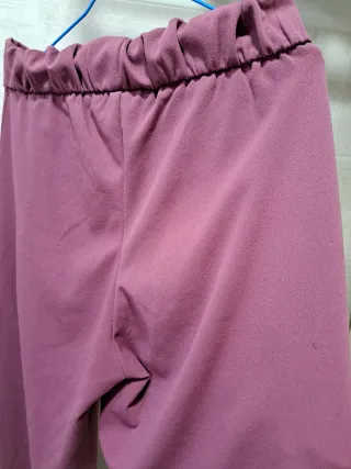 Pantalón tela rosa malva